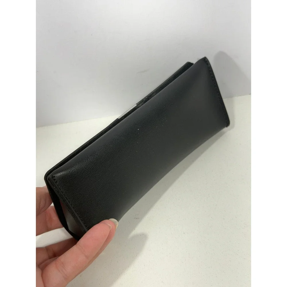 Hugo Boss Black Faux Leather Hard Shell Magnetic Glasses Case Silver Logo